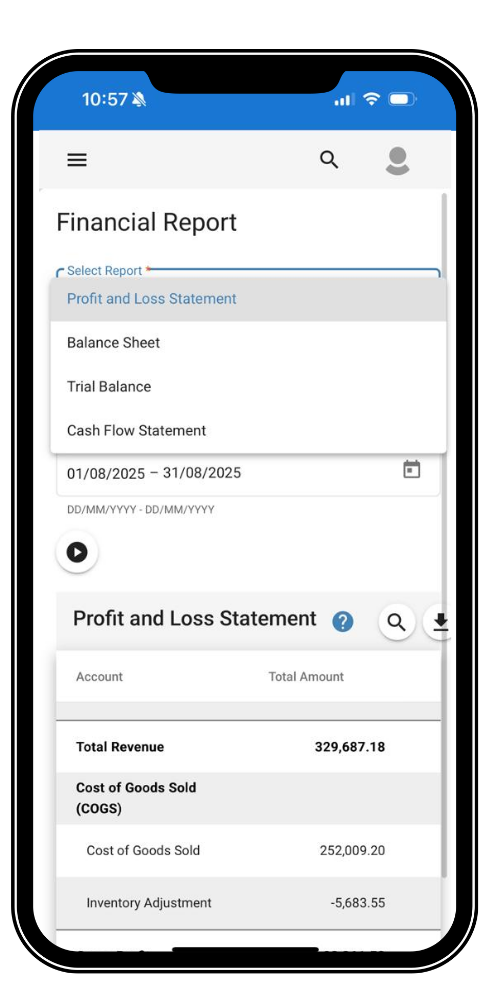 Real Time Financial Report