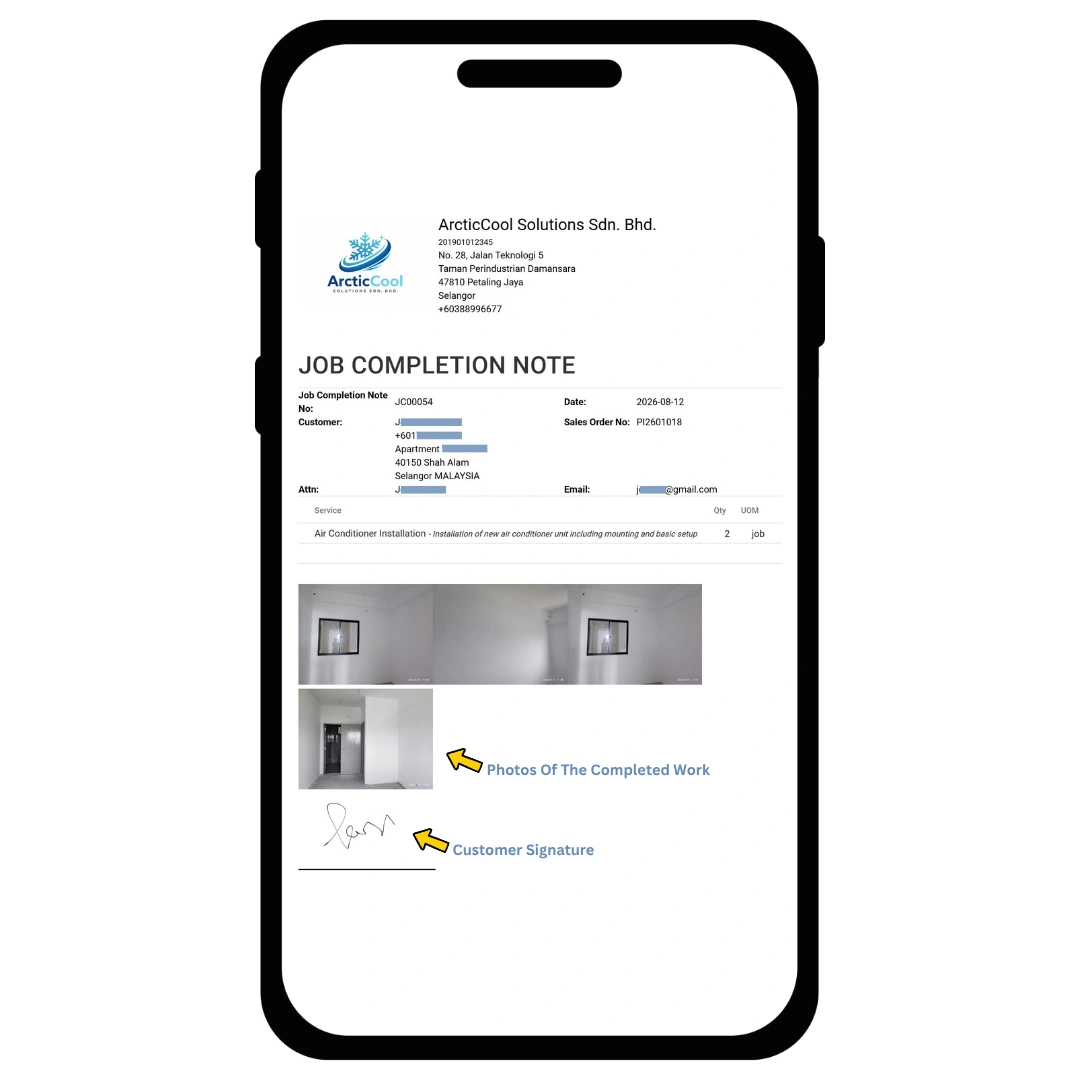 Chillhub job history screen — every completed job kept on record, searchable anytime